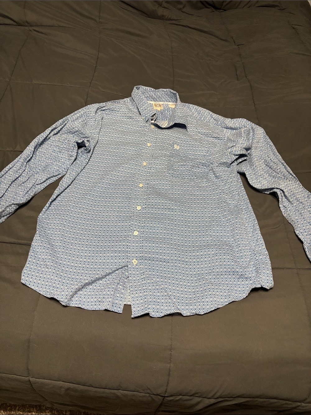 Cinch Men's Light Blue Micro-Geo Button-Down Shirt